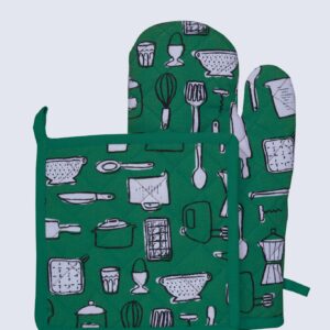 Cotton Duck Weave Oven Mitt & Pot Holder Set