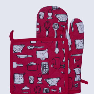 Cotton Duck Weave Oven Mitt & Pot Holder Set