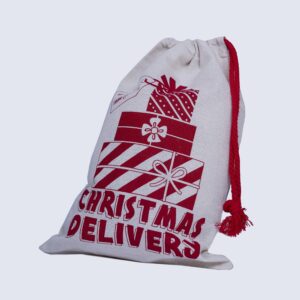 Christmas Cotton Drawstring Gift Bag