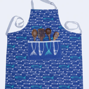 Printed Cotton Apron with Fish Design