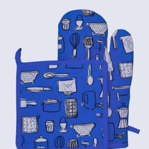 Cotton Duck Weave Oven Mitt & Pot Holder Set