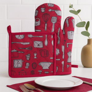 Cotton Duck Weave Oven Mitt & Pot Holder Set