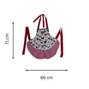 Printed Cotton Apron with Red Checked Frill