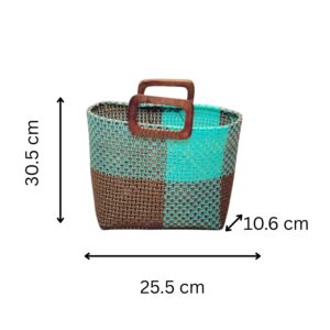 Handwoven Two-Tone Wire Basket