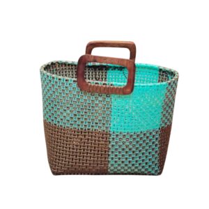Handwoven Two-Tone Wire Basket